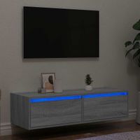 Szafka pod TV z LED, szary dąb sonoma, 100x35,5x25 cm