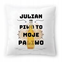 Poduszka Dla Juliana Na Urodziny Ze Zdjęciem Na Prezent Biała 40X40 Cm