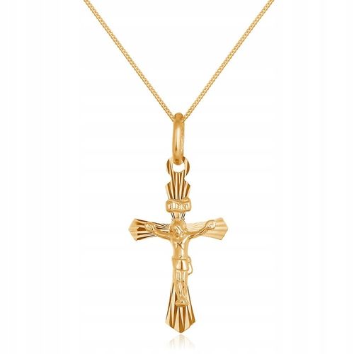 ZŁOTY KOMPLET 333 KRZYŻYK Z ŁAŃCUSZKIEM ZZ92 na Arena.pl