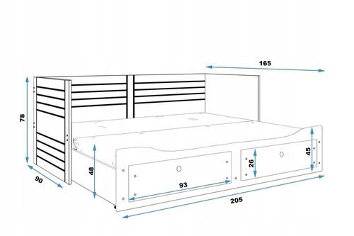 Łóżko Hermes rozkładane + Materace 80x200+szuflady na Arena.pl