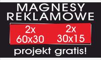 MAGNESY REKLAMOWE reklama naklejka magnetyczna na samochód 60x30 i 30x15