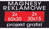 MAGNESY REKLAMOWE reklama naklejka magnetyczna na samochód 60x30 i 30x15