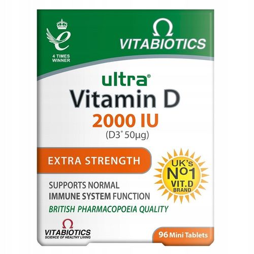 VITABIOTICS Ultra Vitamin D 2000IU Suplement diety WITAMINA D 96 tabletek na Arena.pl