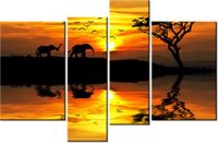 130CM 85 OBRAZ 4 ELEM AFRYKA ŚCIENNY