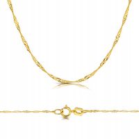 PIĘKNY ZŁOTY SKRĘCANY ŁAŃCUSZEK SINGAPUR 45 CM 333