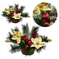 Stroik Świąteczny na Stół Wianek Boże Narodzenie Choinka Złota Gwiazda