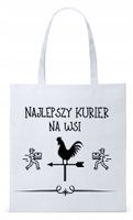 Dla Kuriera Dostawcy Torba Eco Biała Shopper Z Nadrukiem Ze Zdjęciem