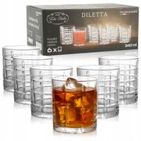 KPL SZKLANKI DO WHISKY DRINKÓW UNIWERSALNE GRUBE SZKŁO ZESTAW 6 SZT 340 ML