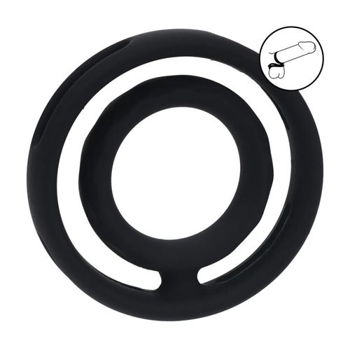 Classic Grooved Silicone Cock And Ball Ring - Black na Arena.pl