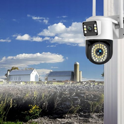 PODWÓJNA KAMERA WIFI IP SMART ZEWNĘTRZNA OBROTOWA QHD 2x 4MP ZOOM APLIKACJA na Arena.pl