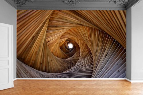 Fototapeta DESKI DREWNIANY TUNEL 3D 370x250 na Arena.pl