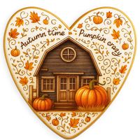 CIASTKO LUKROWANE PUMPKIN OLD HAUS ROZ.M SERCE JESIEŃ RĘCZNIE ROBIONE