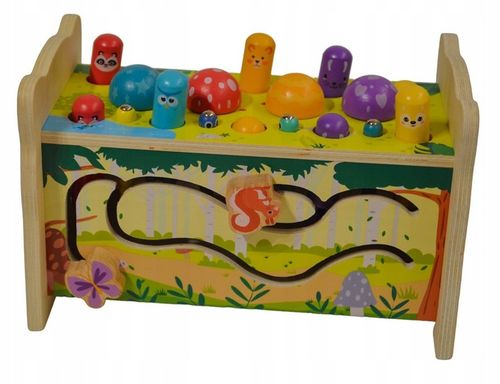 SORTER DREWNIANY WBIJAK KOSTKA CYMBAŁKI GRA UKŁADANKA KLOCKI MONTESSORI SOW na Arena.pl