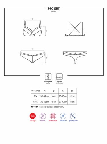 bielizna 860 set 2 komplet 2 częściowy biały l/xl na Arena.pl