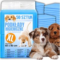 PODKŁADY HIGIENICZNE CHŁONNE MATY DLA PSA DO SIKANIA GRUBE 60x90cm 50 SZTUK