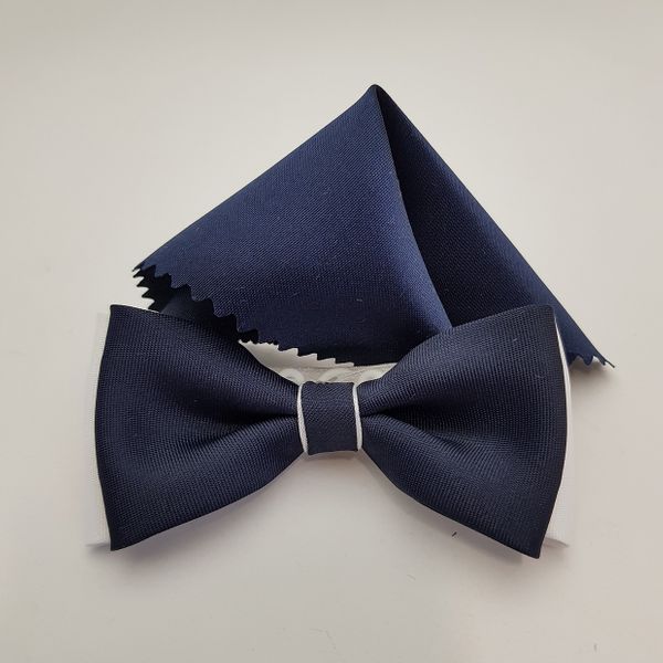 KOMUNIJNA MUSZKA GRANATOWO BIAŁA Z GRANATOWĄ POSZETKĄ zdjęcie 3