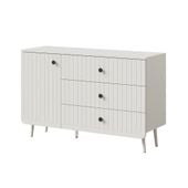 Komoda z szufladami Chloe 1D3S 120 Biała (czarny lub złoty uchwyt)
