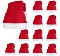 12x CZAPKA MIKOŁAJA PRZEBRANIE Z POMPONEM KOSTIUM