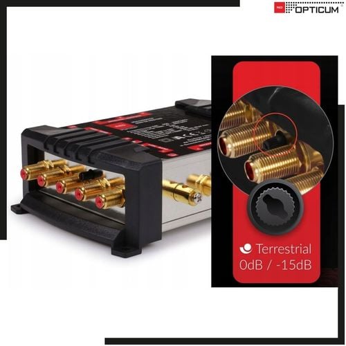 MULTISWITCH OPTICUM OMS 5/8 PRO TRQ 5 WEJŚĆ 8 WYJŚĆ SAT NAZIEMNA DVB T na Arena.pl