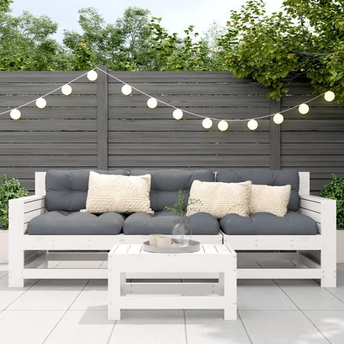 Podnóżek ogrodowy, biały, 62x30x32 cm, lite drewno sosnowe na Arena.pl