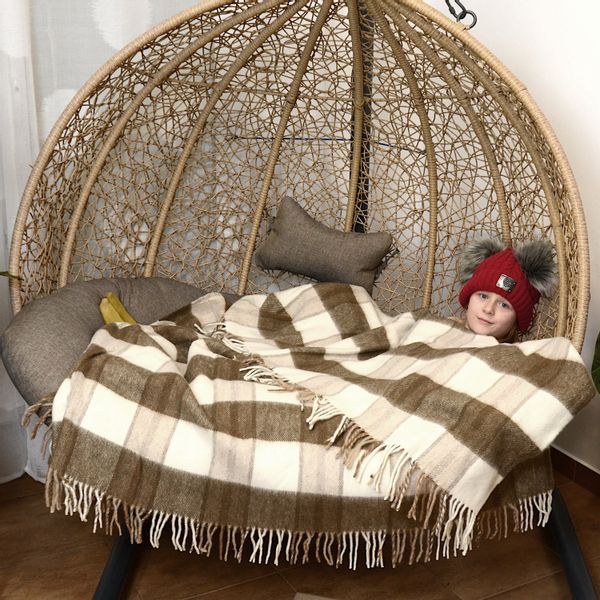 Koc Wełniany 150X200 Krata 18745 zdjęcie 2