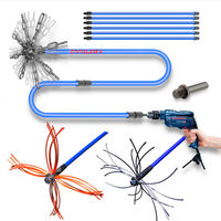 ZESTAW SZCZOTKA DO CZYSZCZENIA KOMINA OD DOŁU CYKLON TURBO 10M OBROTOWY