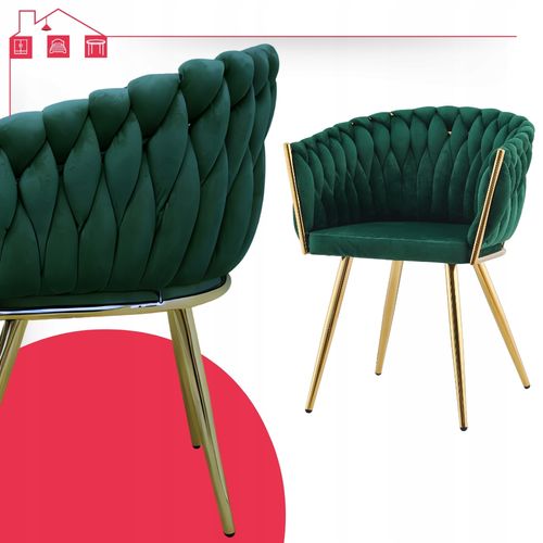 Fotel wolnostojący welwet zielony Tilo krzesło ozdobne Family Meble na Arena.pl