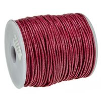SZNUREK bawełniany woskowany 2mm bordowy 50m