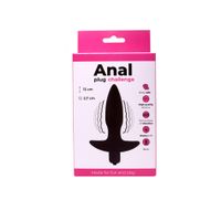 korek analny wibrujący silikonowy fantasy czarny 9 cm