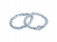 2 szt ZESTAW ELASTYCZNY PIERŚCIONEK KORALIKI OPAL