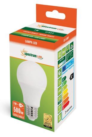 Żarówka LED GLS E27 7W ciepła WW Spectrum na Arena.pl