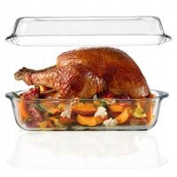 Naczynie ŻAROODPORNE 7l zapiekania pieczenia szklane z pokrywką prostokątne