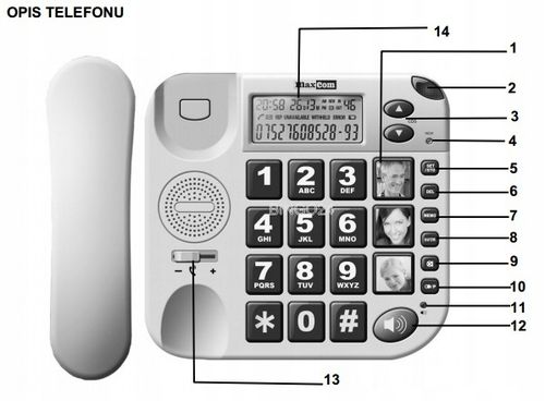 TELEFON STACJONARNY DLA SENIORA MAXCOM KXT480 na Arena.pl