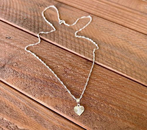 Medalik Komunijny serce Matka Boska Częstochowska z łańcuszkiem 40 cm 925 na Arena.pl