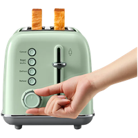 buydeem toster na 2 kromki, model dt620e, kolor cozy greenish, eu