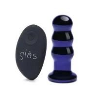 glas beaded plug szklany z wibracjami i pilotem 9 cm usb