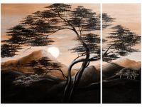 70X50CM SPOKOJNA NOC DWÓJ OBRAZ NIESYMETRYCZNY