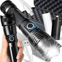MOCNA LATARKA TAKTYCZNA LED XHP90 ZOOM SURVIVALOWA CREE AKUMULATOROWA