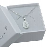 SREBRNY ZESTAW KOMUNIJNY ŁAŃCUSZEK 50CM I MEDALIK