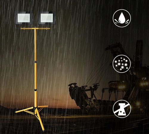 Naświetlacz halogen LED 2x 100W + statyw budowlany na Arena.pl