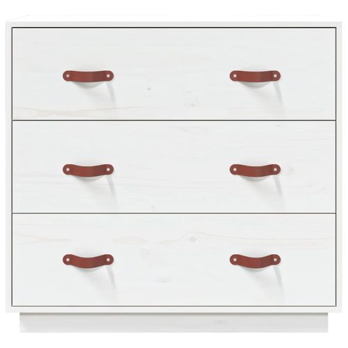 Komoda, biała, 80x40x75 cm, lite drewno sosnowe na Arena.pl