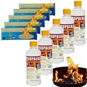 5x Podpałka żelowa 0,5l + kostki do rozpalania grilla Komplet