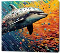 Obraz 100x90cm Delfin w Palecie Barw