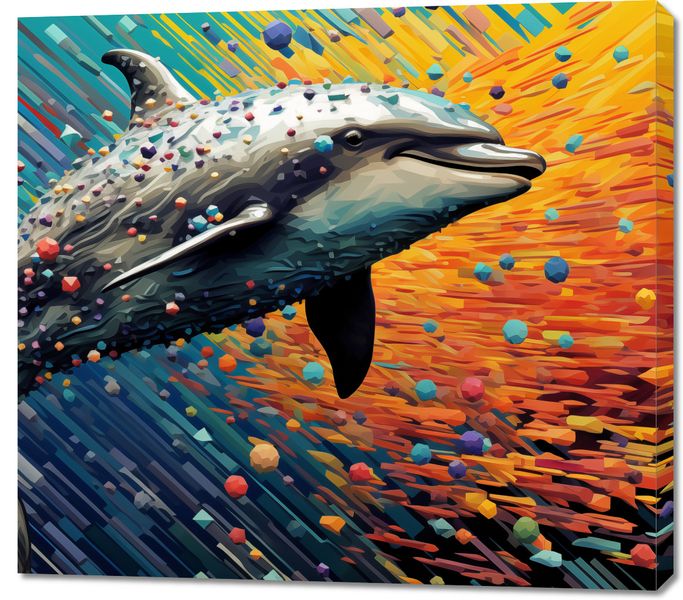 Obraz 100x90cm Delfin w Palecie Barw zdjęcie 1