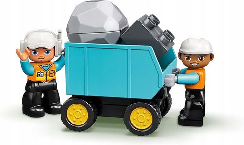 LEGO Duplo Plac Budowy Wywrotka Ciężarówka i Koparka Gąsienicowa Klocki 2+ na Arena.pl