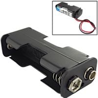 Koszyk obudowa na baterie 2xAA R6 paluszek z wyjściem na zatrzask 9V 6F22