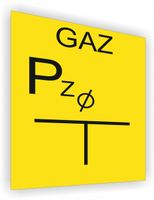 Tablica punktu załamania gazociągu znak nadruk 20x15 cm dużo wzorów