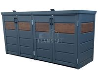 Zabudowa koszy na śmieci obudowa kubłów 275x80x120 cm 4x240L TS605