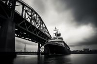 Plakat 45x30cm Statek przy Moście