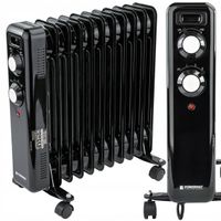 GRZEJNIK OLEJOWY ELEKTRYCZNY 2500W 11 ŻEBER KALORYFER MOCNY TERMOSTAT KÓŁKA